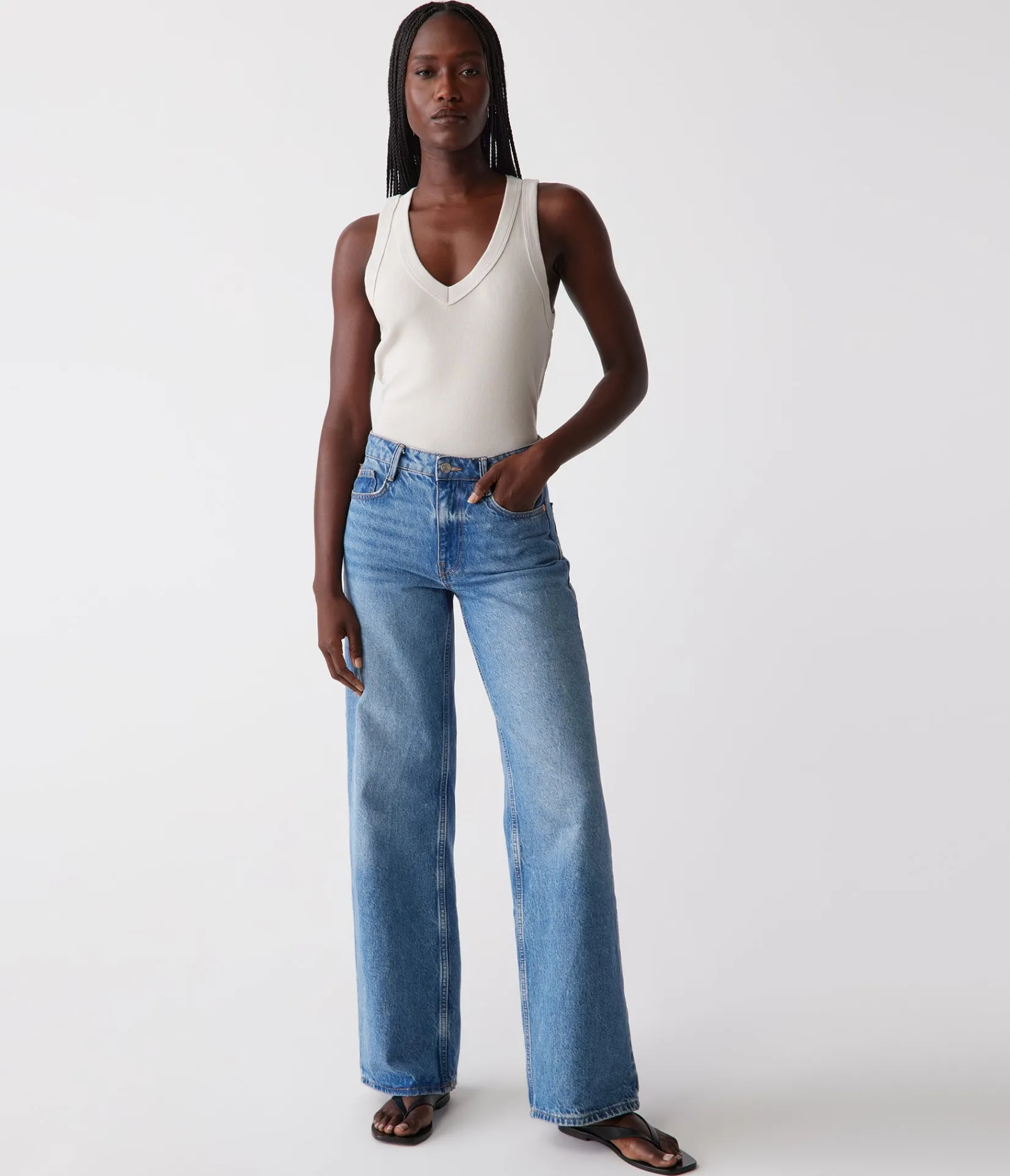 maya_vneck_tank_65.webp Michael Stars Maya V-Neck Tank- Tank Tops | 1x1 Cotton T-Shirts