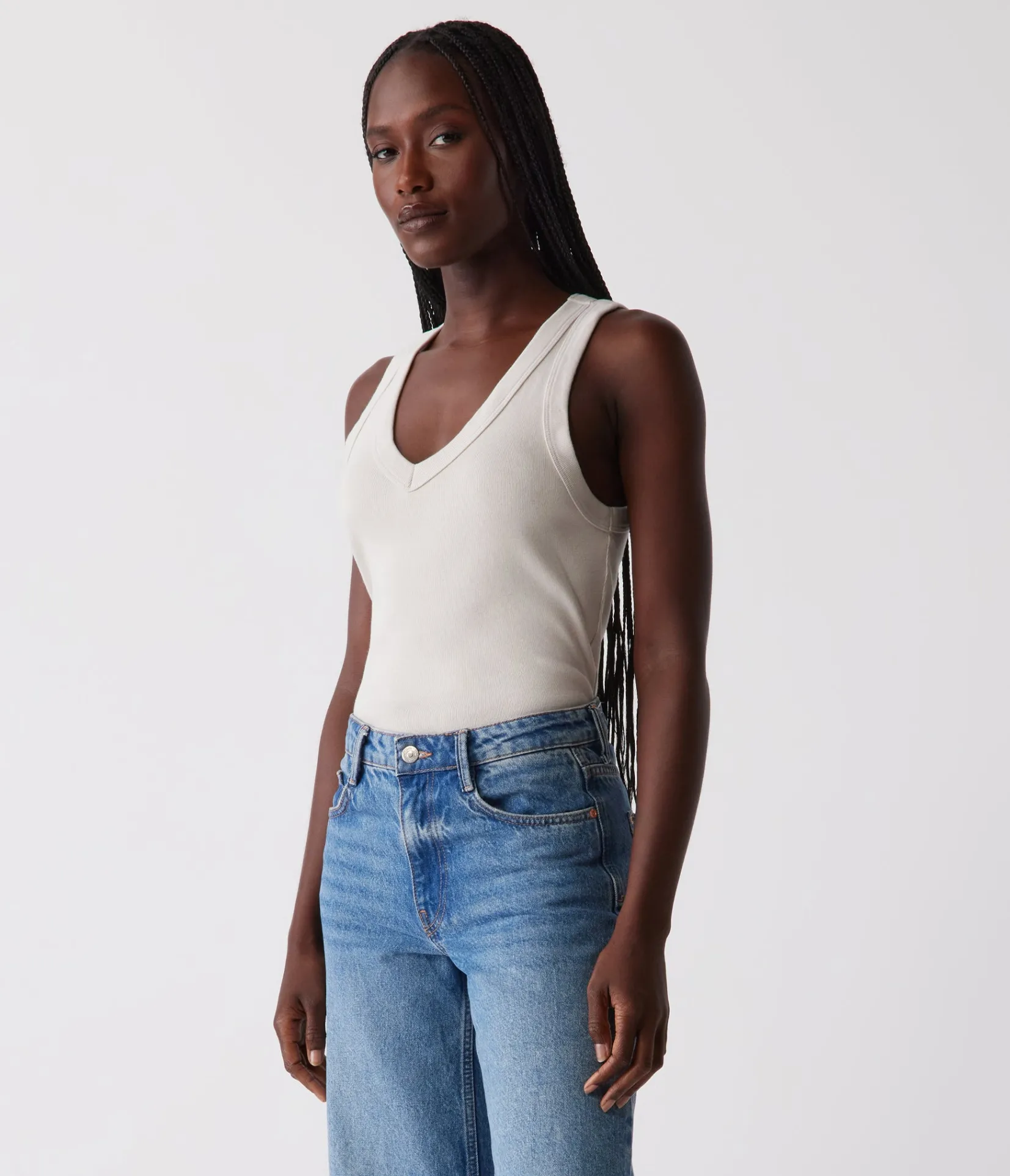 maya_vneck_tank_66.webp Michael Stars Maya V-Neck Tank- Tank Tops | 1x1 Cotton T-Shirts