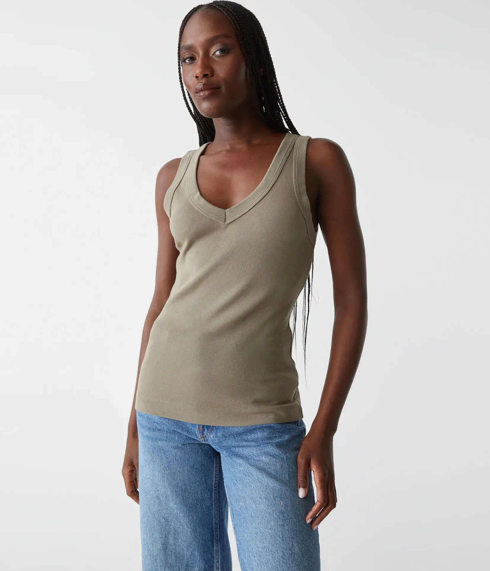 maya_vneck_tank_8.webp Michael Stars Maya V-Neck Tank- Tank Tops | 1x1 Cotton T-Shirts