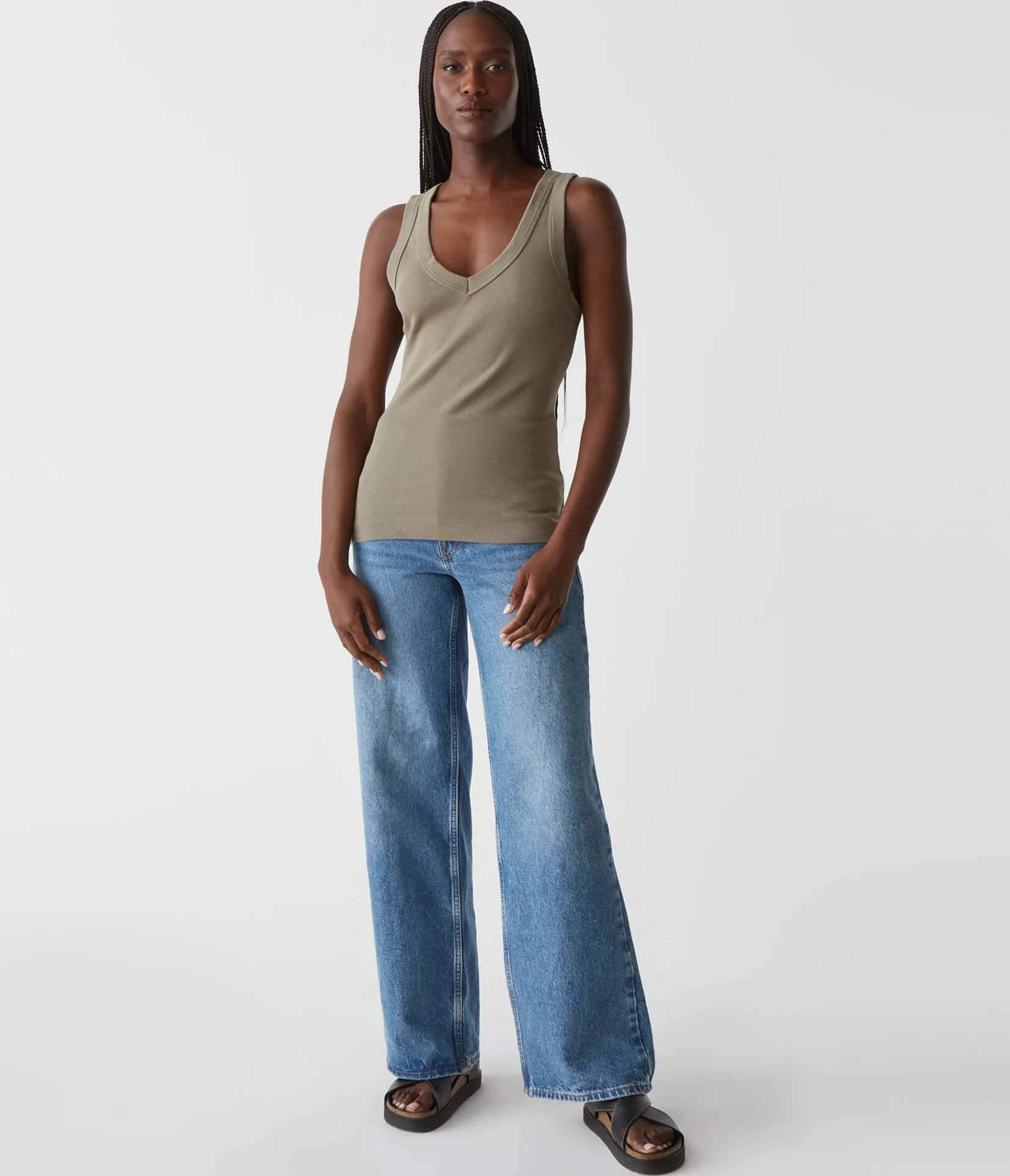maya_vneck_tank_9.webp Michael Stars Maya V-Neck Tank- Tank Tops | 1x1 Cotton T-Shirts