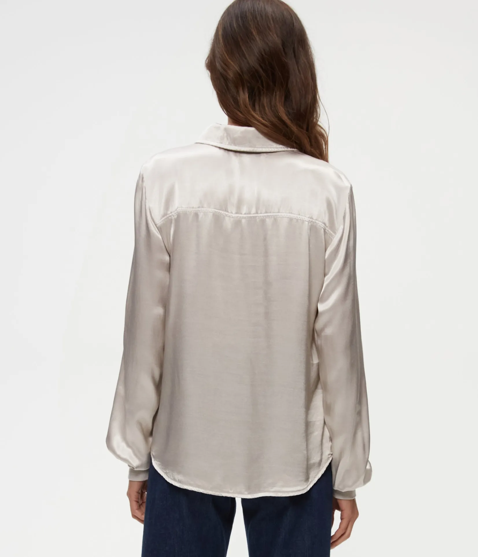meredith_satin_button_down_shirt_11.webp Michael Stars Meredith Satin Button Down Shirt- Tops, Blouses & Shirts