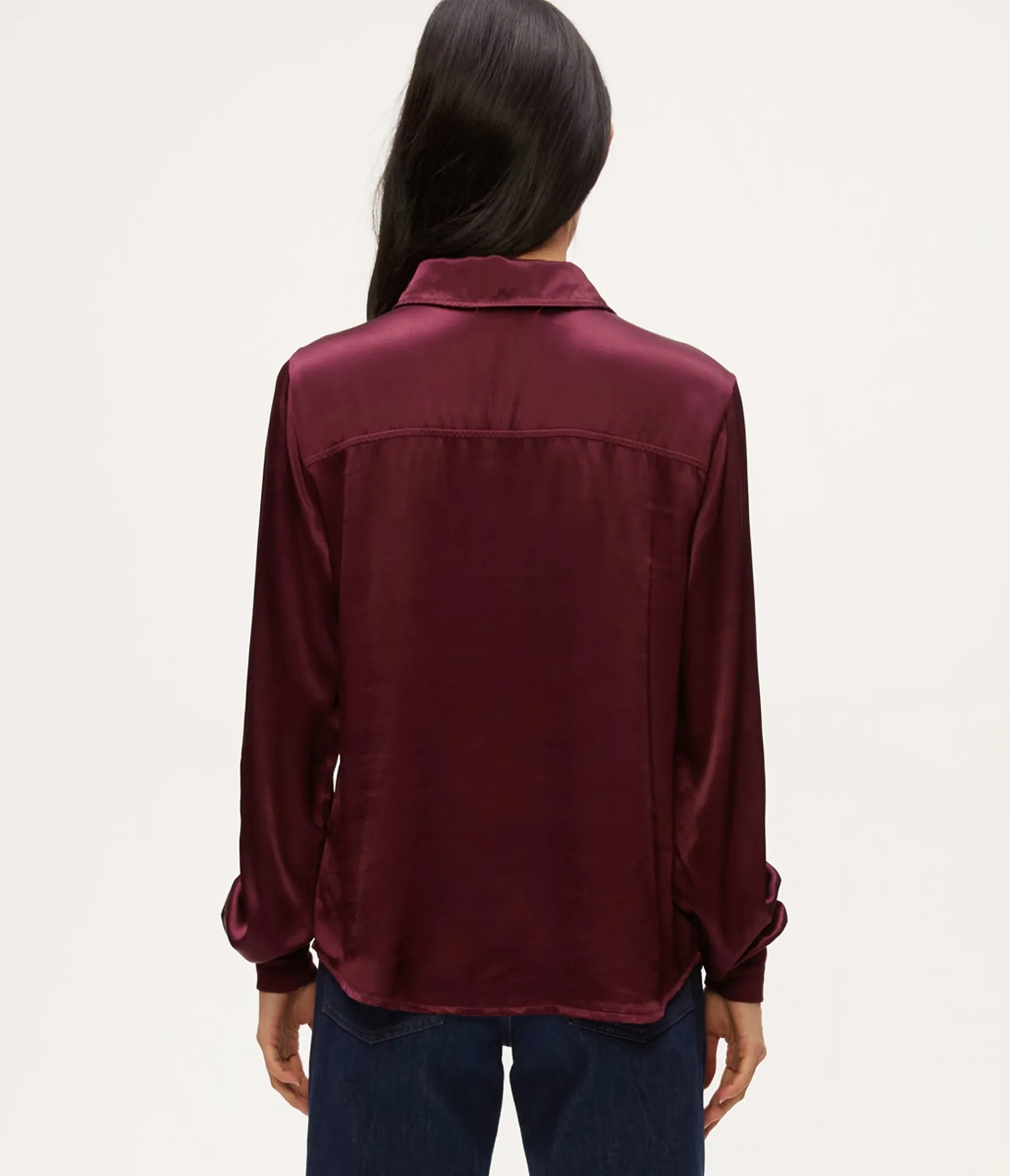 meredith_satin_button_down_shirt_15.webp Michael Stars Meredith Satin Button Down Shirt- Tops, Blouses & Shirts