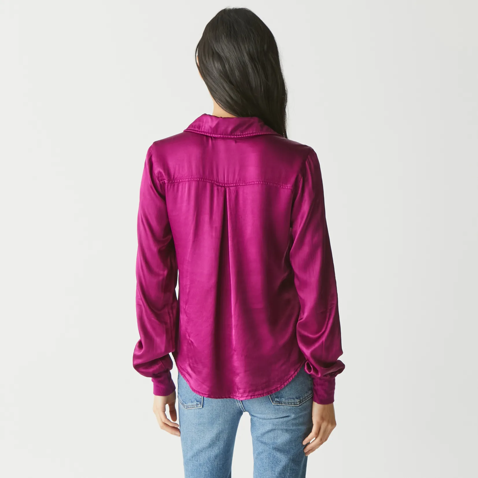 meredith_satin_button_down_shirt_19.webp Michael Stars Meredith Satin Button Down Shirt- Tops, Blouses & Shirts