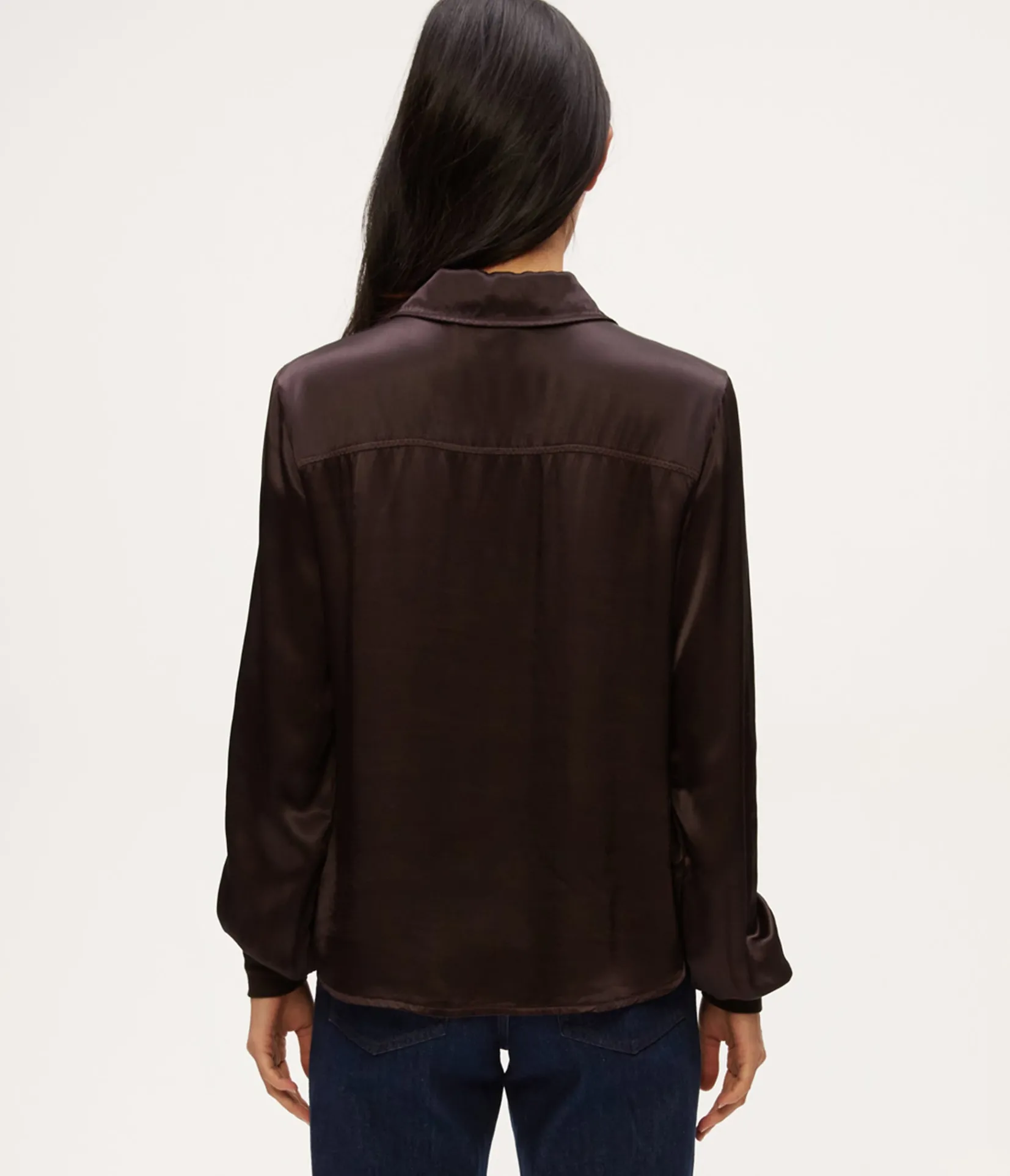 meredith_satin_button_down_shirt_3.webp Michael Stars Meredith Satin Button Down Shirt- Tops, Blouses & Shirts
