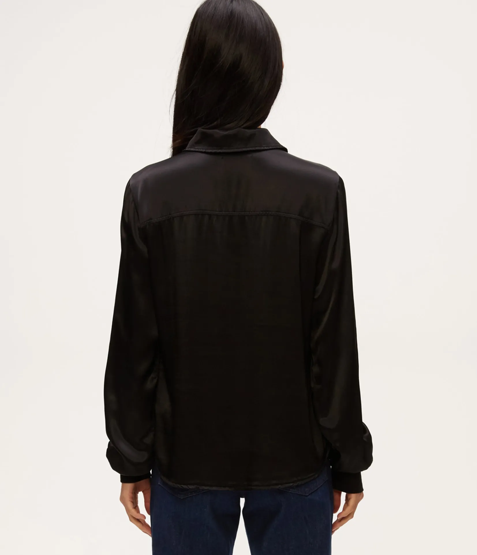 meredith_satin_button_down_shirt_7.webp Michael Stars Meredith Satin Button Down Shirt- Tops, Blouses & Shirts