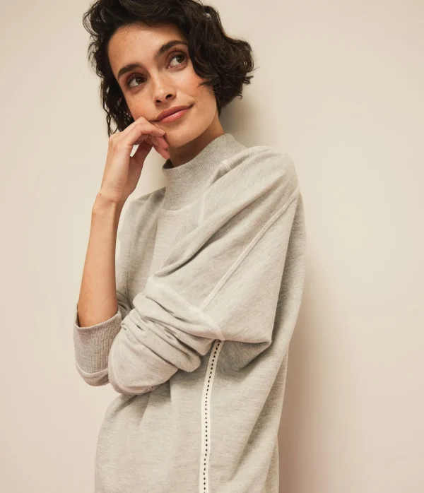 Michael Stars Mila Mock Neck Sweatshirt- Loungewear