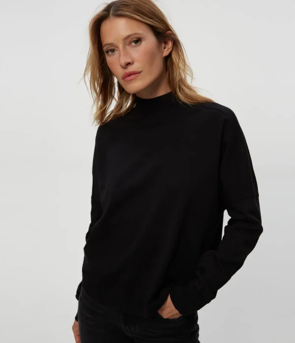 Michael Stars Mila Mock Neck Sweatshirt- Loungewear