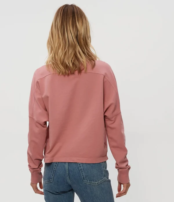 Michael Stars Mila Mock Neck Sweatshirt- Loungewear