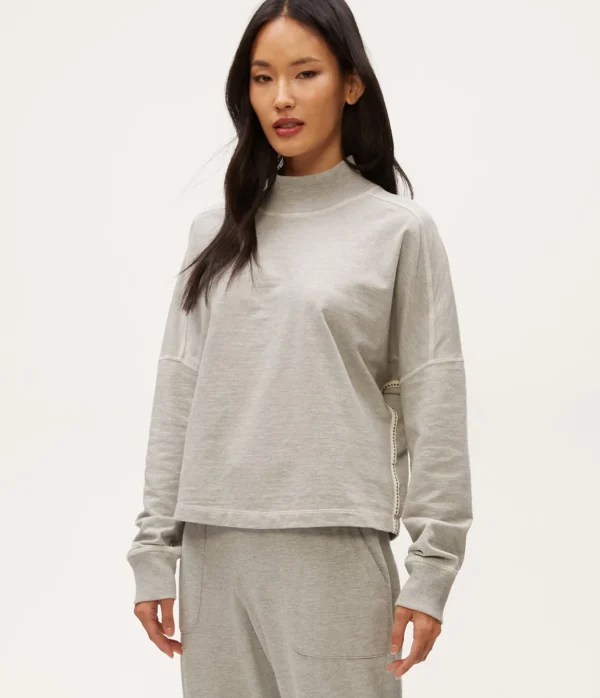 Michael Stars Mila Mock Neck Sweatshirt- Loungewear