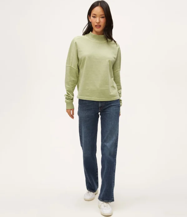 Michael Stars Mila Mock Neck Sweatshirt- Loungewear