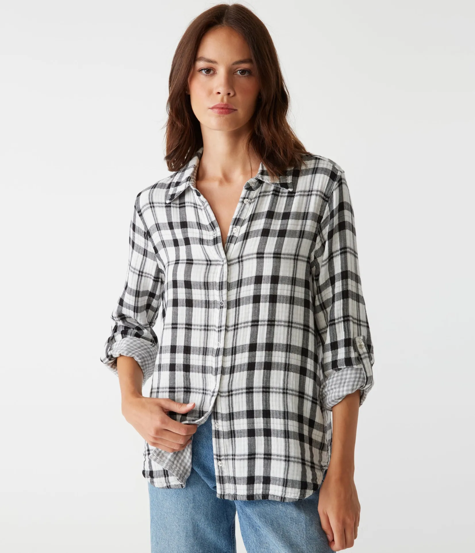 millie_plaid_shirt_0.webp Michael Stars Millie Plaid Shirt- Tops, Blouses & Shirts