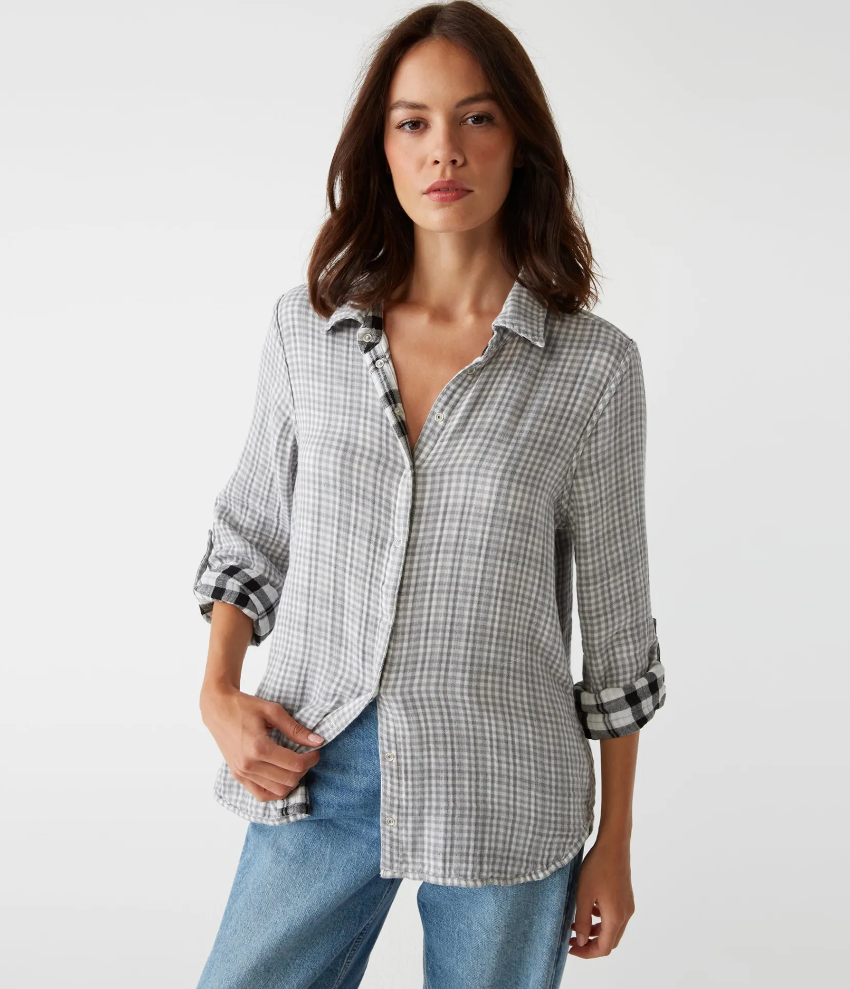 millie_plaid_shirt_3.webp Michael Stars Millie Plaid Shirt- Tops, Blouses & Shirts