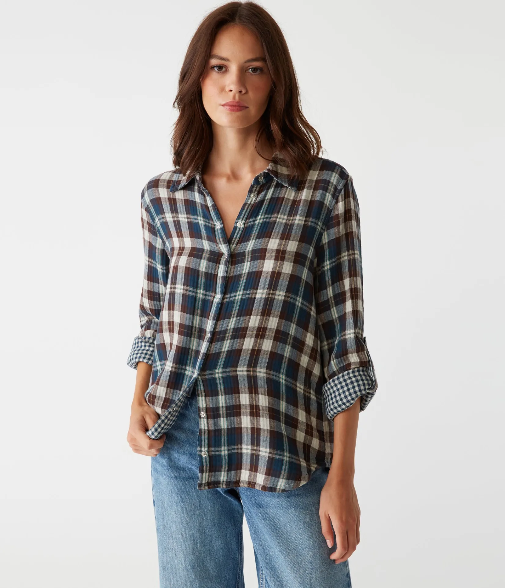 millie_plaid_shirt_6.webp Michael Stars Millie Plaid Shirt- Tops, Blouses & Shirts