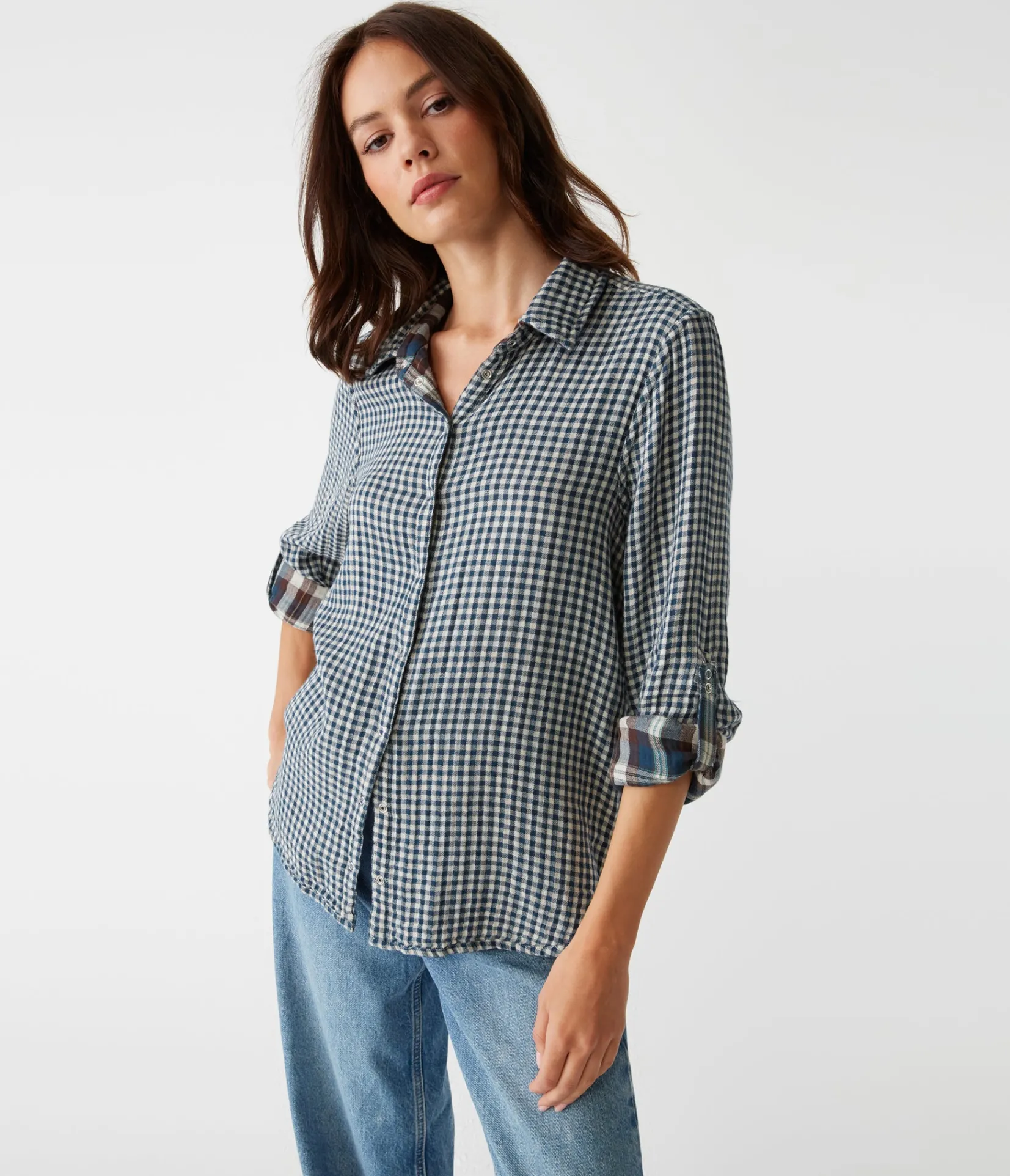 millie_plaid_shirt_9.webp Michael Stars Millie Plaid Shirt- Tops, Blouses & Shirts
