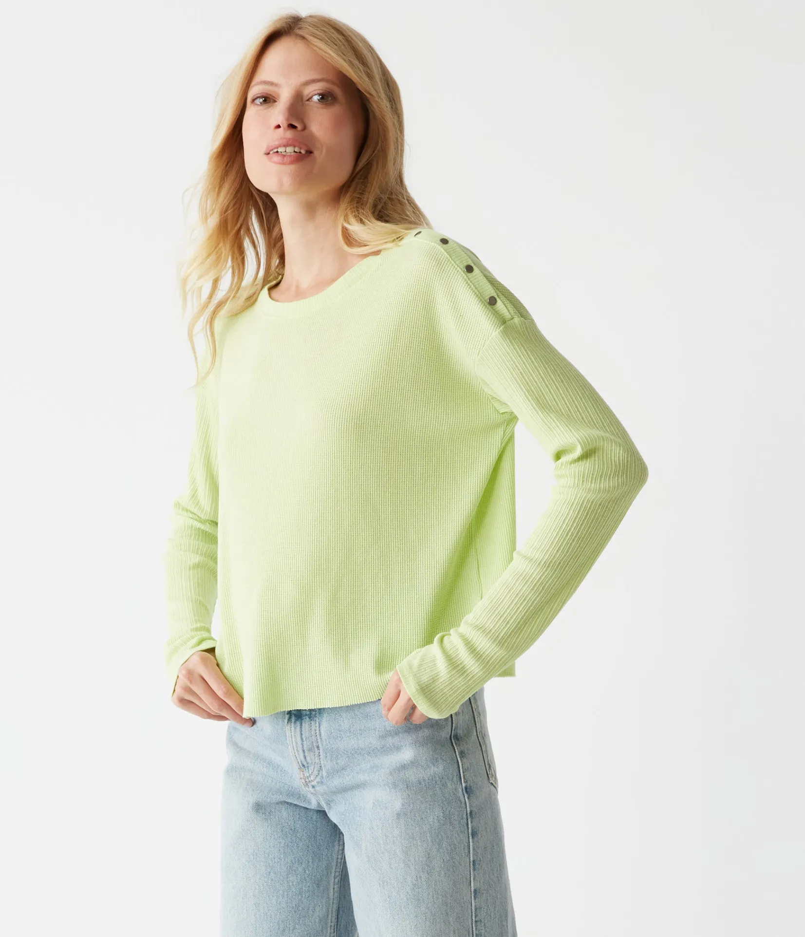 milo_shoulder_snap_thermal_top_2.webp Michael Stars Milo Shoulder Snap Thermal Top- T-Shirts | Loungewear