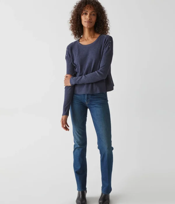 Michael Stars Milo Shoulder Snap Thermal Top- T-Shirts | Loungewear