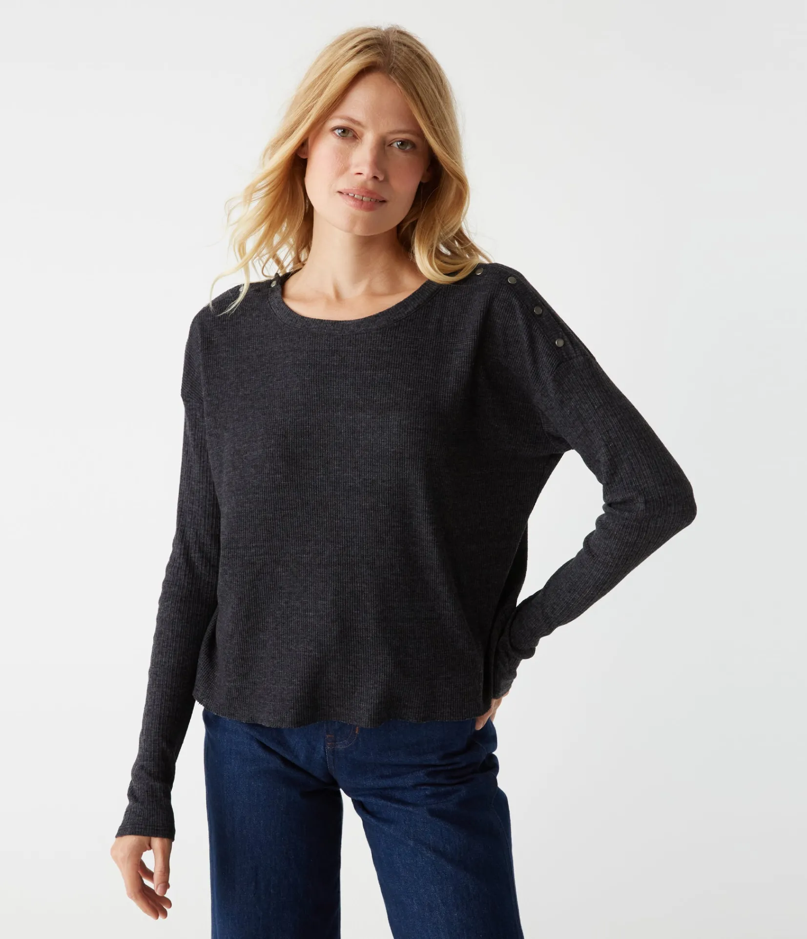 milo_shoulder_snap_thermal_top_8.webp Michael Stars Milo Shoulder Snap Thermal Top- T-Shirts | Loungewear