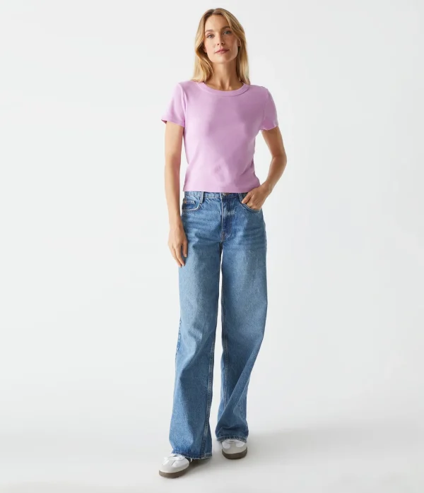 Michael Stars Mimi Cropped Tee- T-Shirts | 1x1 Cotton T-Shirts