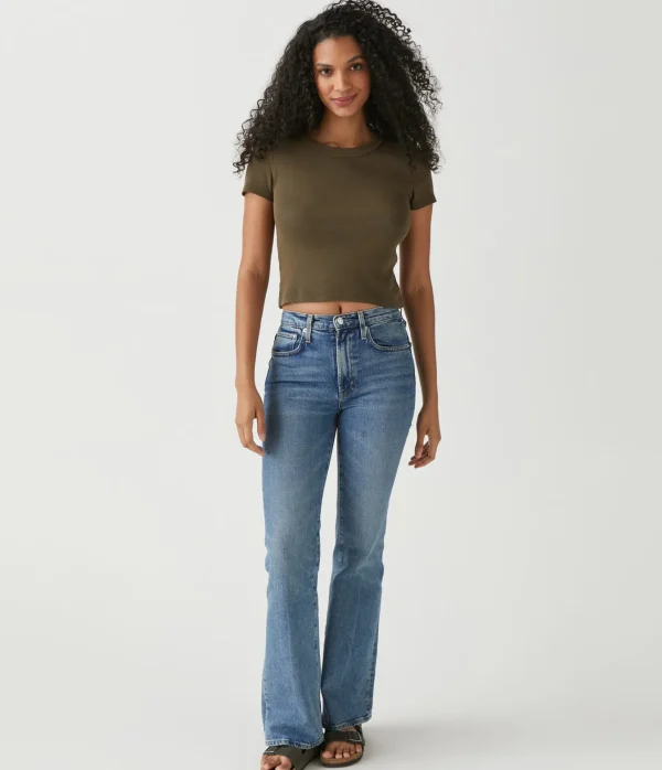 Michael Stars Mimi Cropped Tee- T-Shirts | 1x1 Cotton T-Shirts