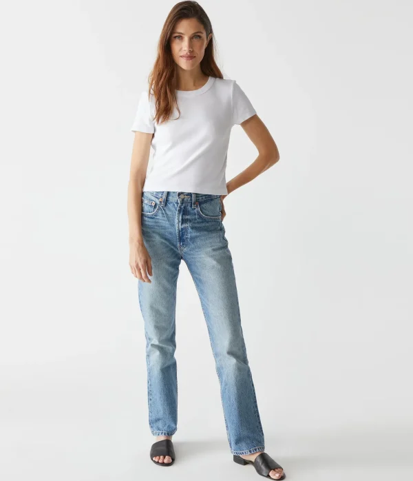 Michael Stars Mimi Cropped Tee- T-Shirts | 1x1 Cotton T-Shirts