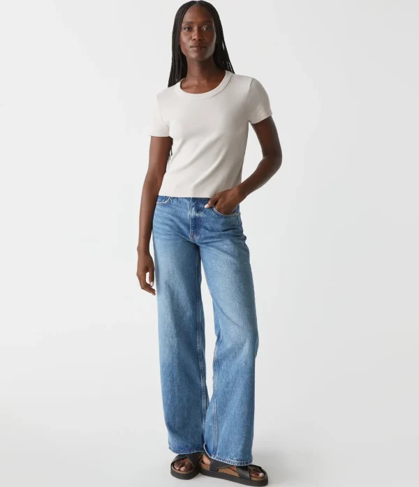 Michael Stars Mimi Cropped Tee- T-Shirts | 1x1 Cotton T-Shirts