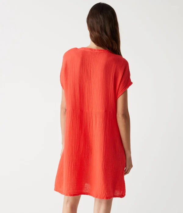Michael Stars Mira Split Neck Dress- Dresses | Mini Dresses