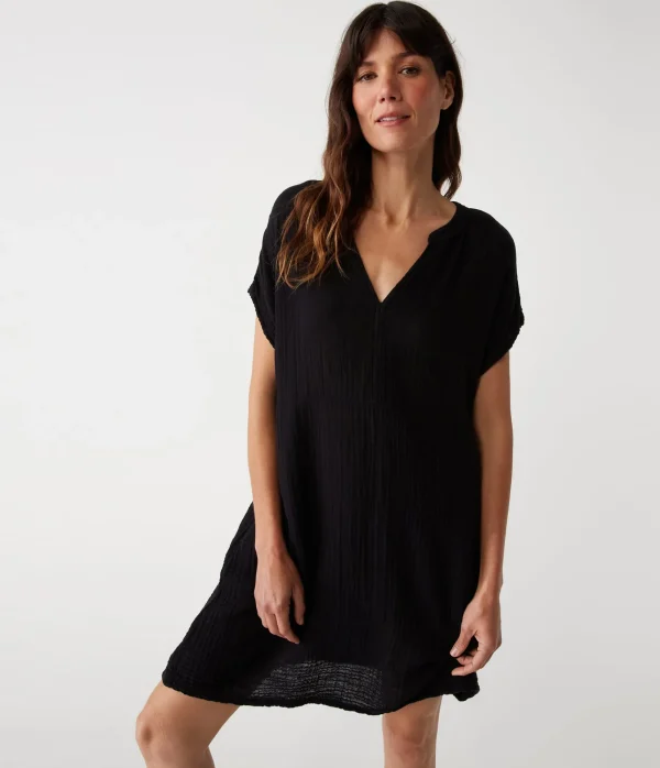 Michael Stars Mira Split Neck Dress- Dresses | Mini Dresses