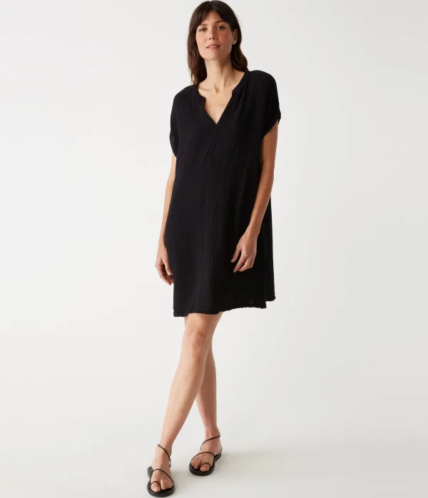 Michael Stars Mira Split Neck Dress- Dresses | Mini Dresses