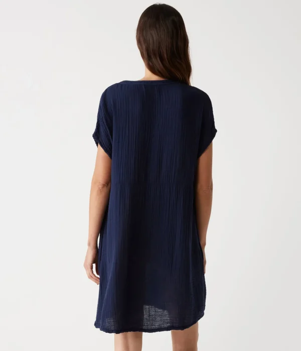 Michael Stars Mira Split Neck Dress- Dresses | Mini Dresses