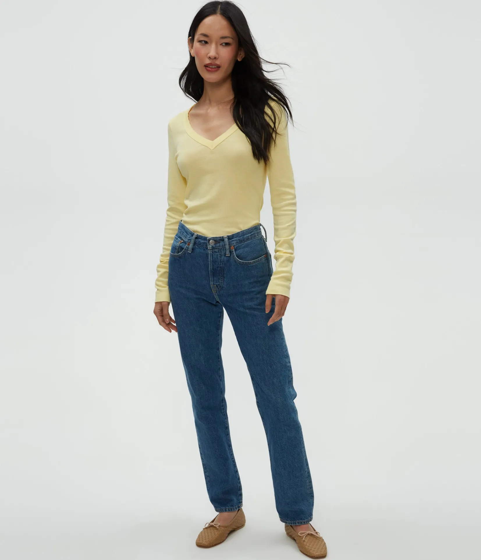 molly_vneck_tee_1.webp Michael Stars Molly V-Neck Tee- T-Shirts | Supima Cotton T-Shirts