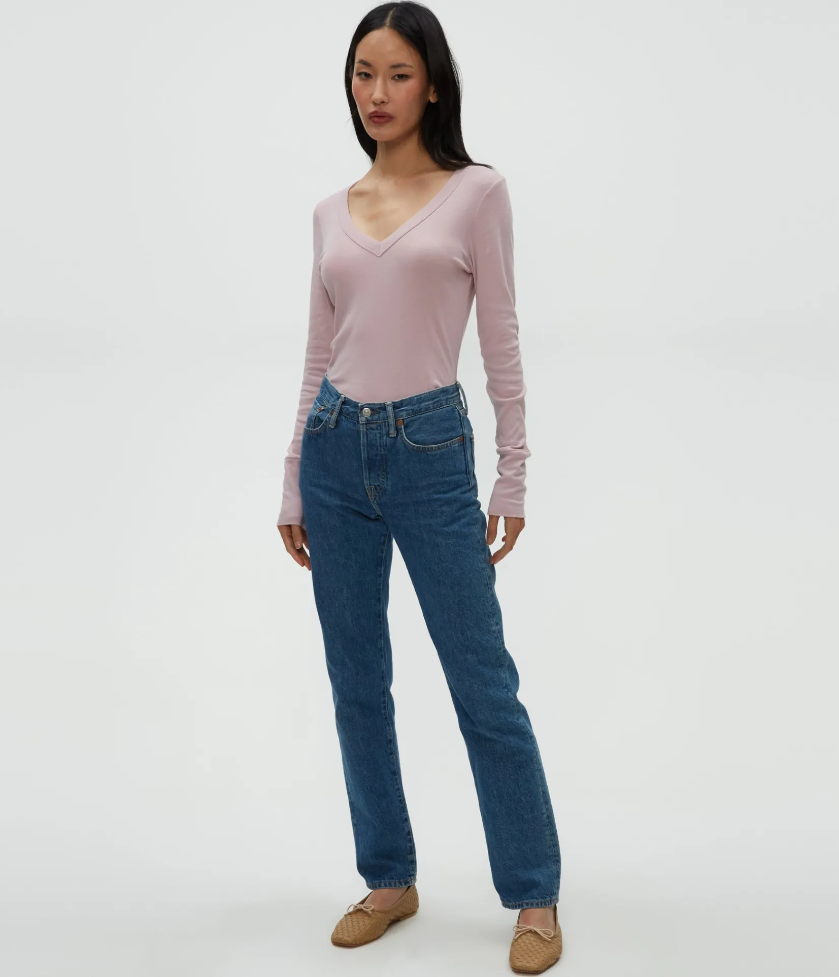 molly_vneck_tee_10.webp Michael Stars Molly V-Neck Tee- T-Shirts | Supima Cotton T-Shirts