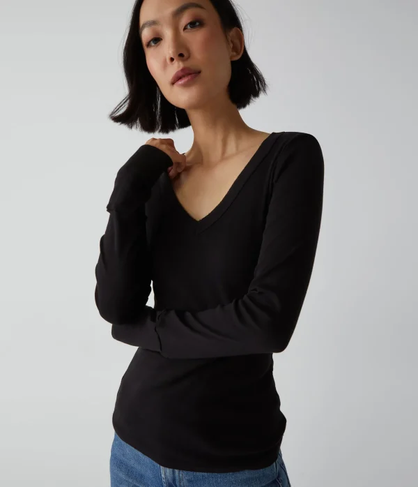 Michael Stars Molly V-Neck Tee- T-Shirts | Supima Cotton T-Shirts