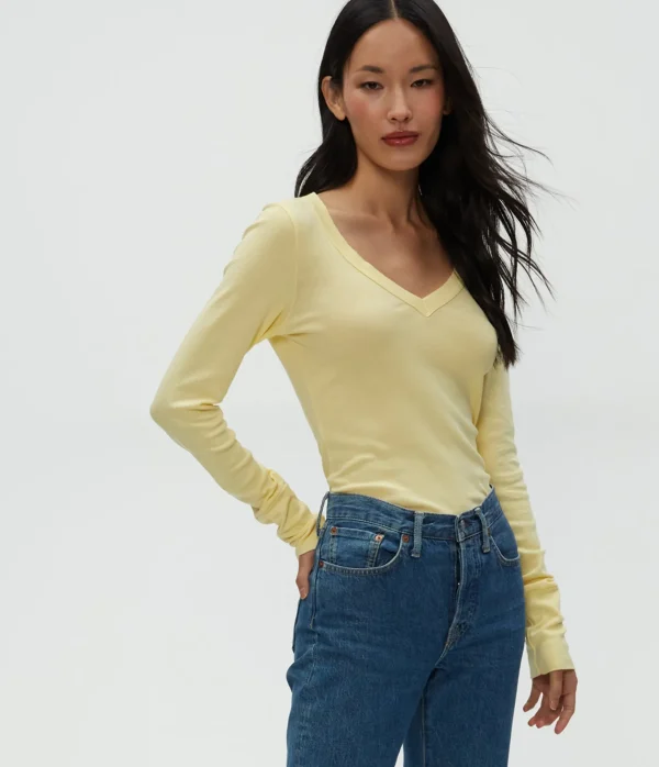 Michael Stars Molly V-Neck Tee- T-Shirts | Supima Cotton T-Shirts