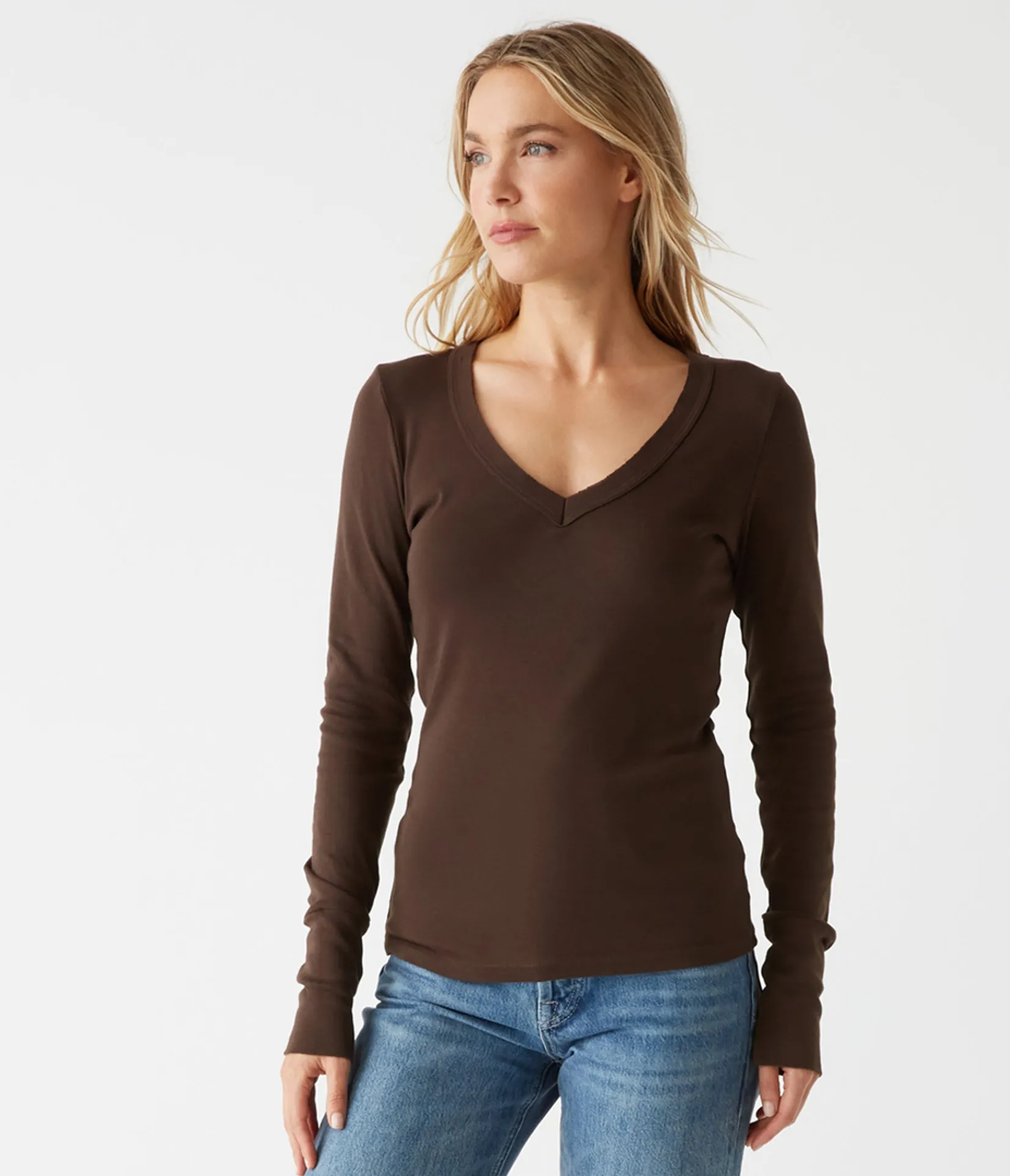 molly_vneck_tee_27.webp Michael Stars Molly V-Neck Tee- T-Shirts | Supima Cotton T-Shirts
