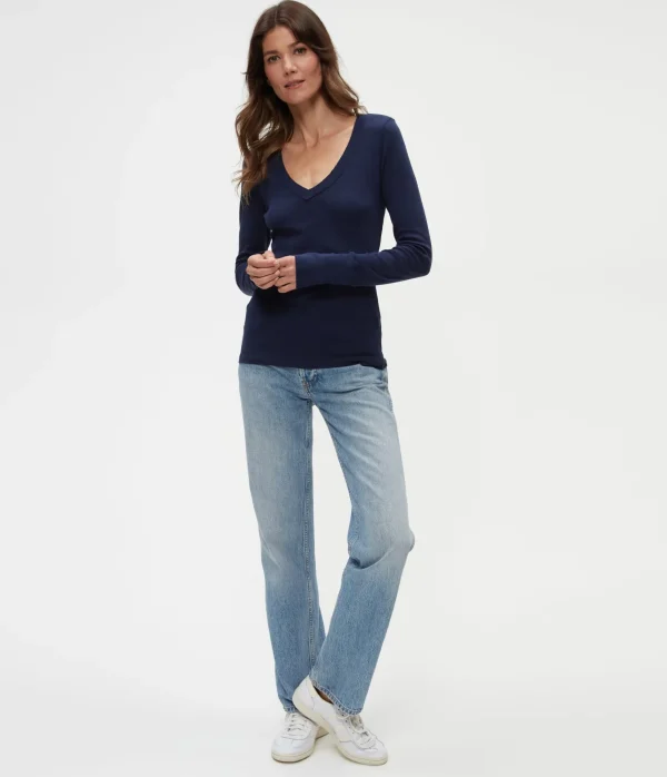Michael Stars Molly V-Neck Tee- T-Shirts | Supima Cotton T-Shirts