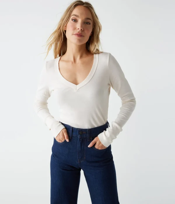 Michael Stars Molly V-Neck Tee- T-Shirts | Supima Cotton T-Shirts