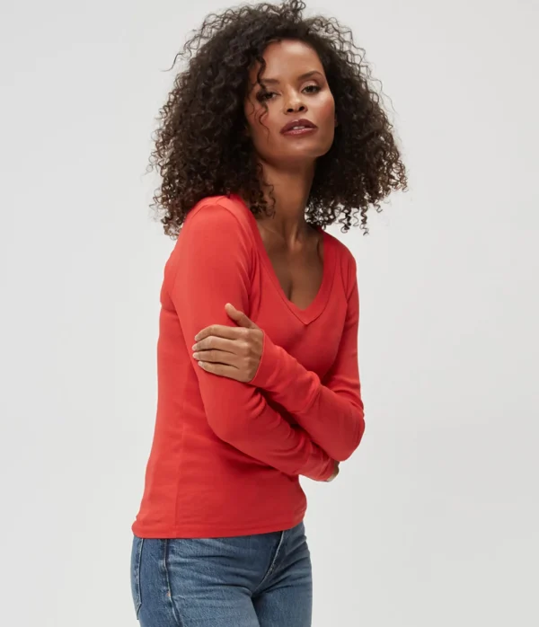 Michael Stars Molly V-Neck Tee- T-Shirts | Supima Cotton T-Shirts