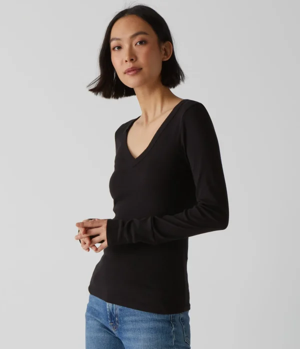 Michael Stars Molly V-Neck Tee- T-Shirts | Supima Cotton T-Shirts
