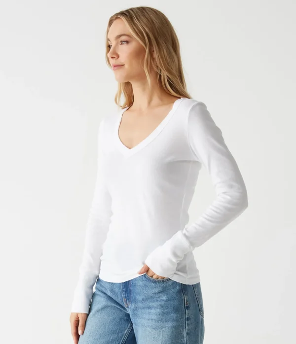 Michael Stars Molly V-Neck Tee- T-Shirts | Supima Cotton T-Shirts
