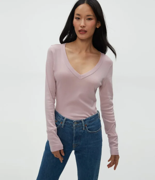 Michael Stars Molly V-Neck Tee- T-Shirts | Supima Cotton T-Shirts
