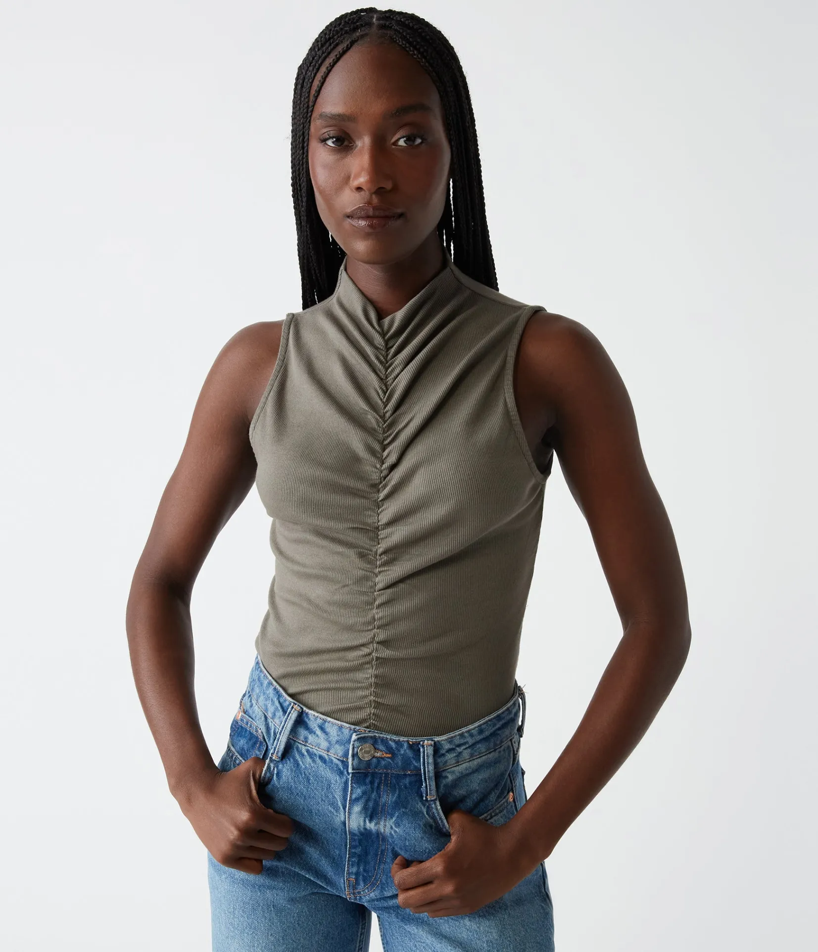 monet_ruched_front_tank_0.webp Michael Stars Monet Ruched Front Tank- Tops, Blouses & Shirts | Tank Tops