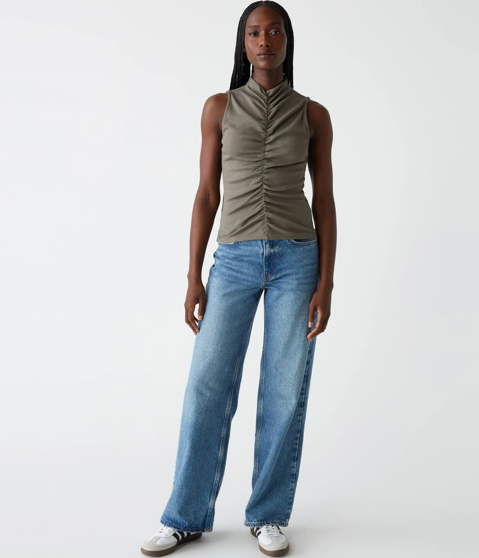 monet_ruched_front_tank_1.webp Michael Stars Monet Ruched Front Tank- Tops, Blouses & Shirts | Tank Tops