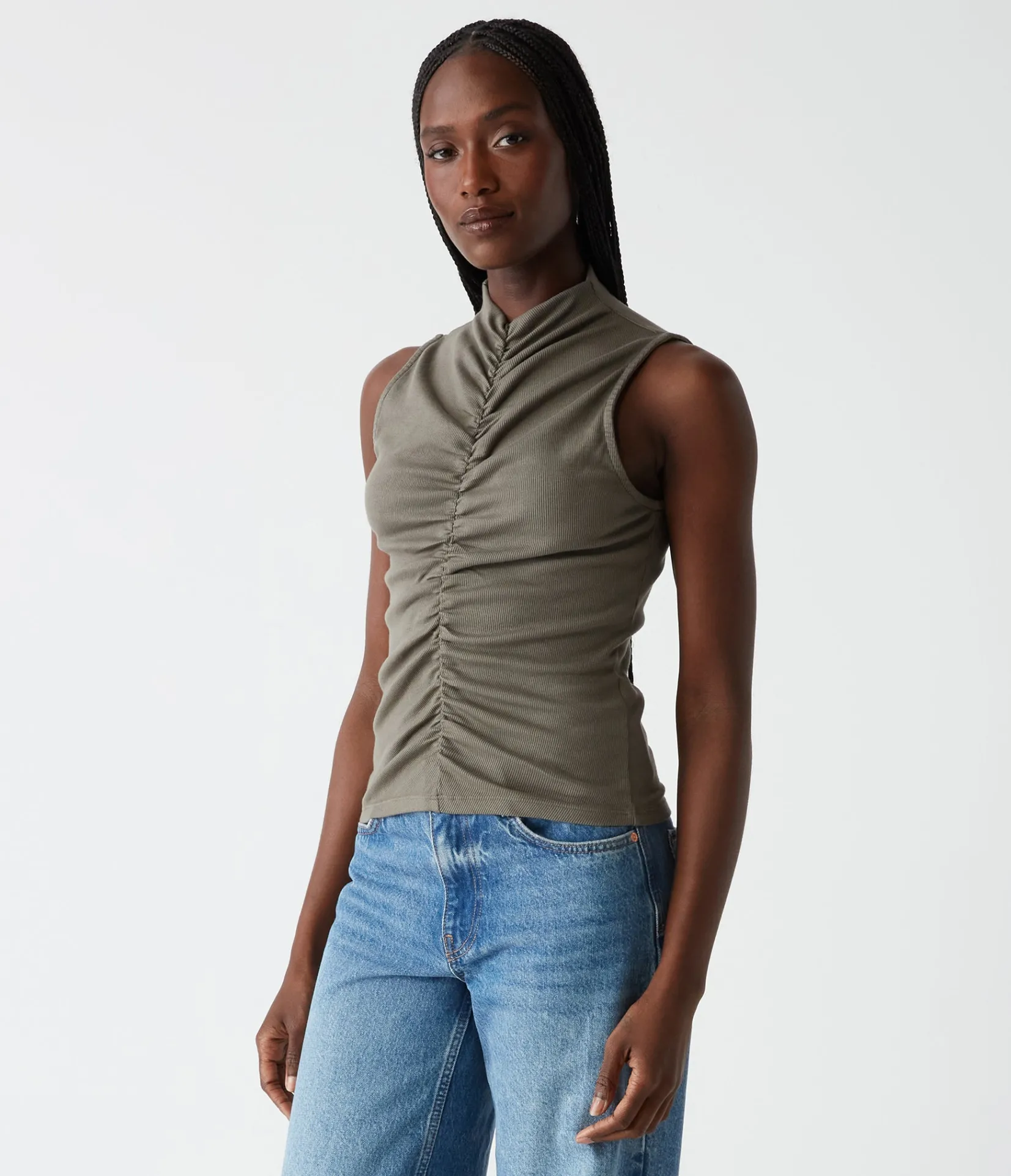 monet_ruched_front_tank_2.webp Michael Stars Monet Ruched Front Tank- Tops, Blouses & Shirts | Tank Tops