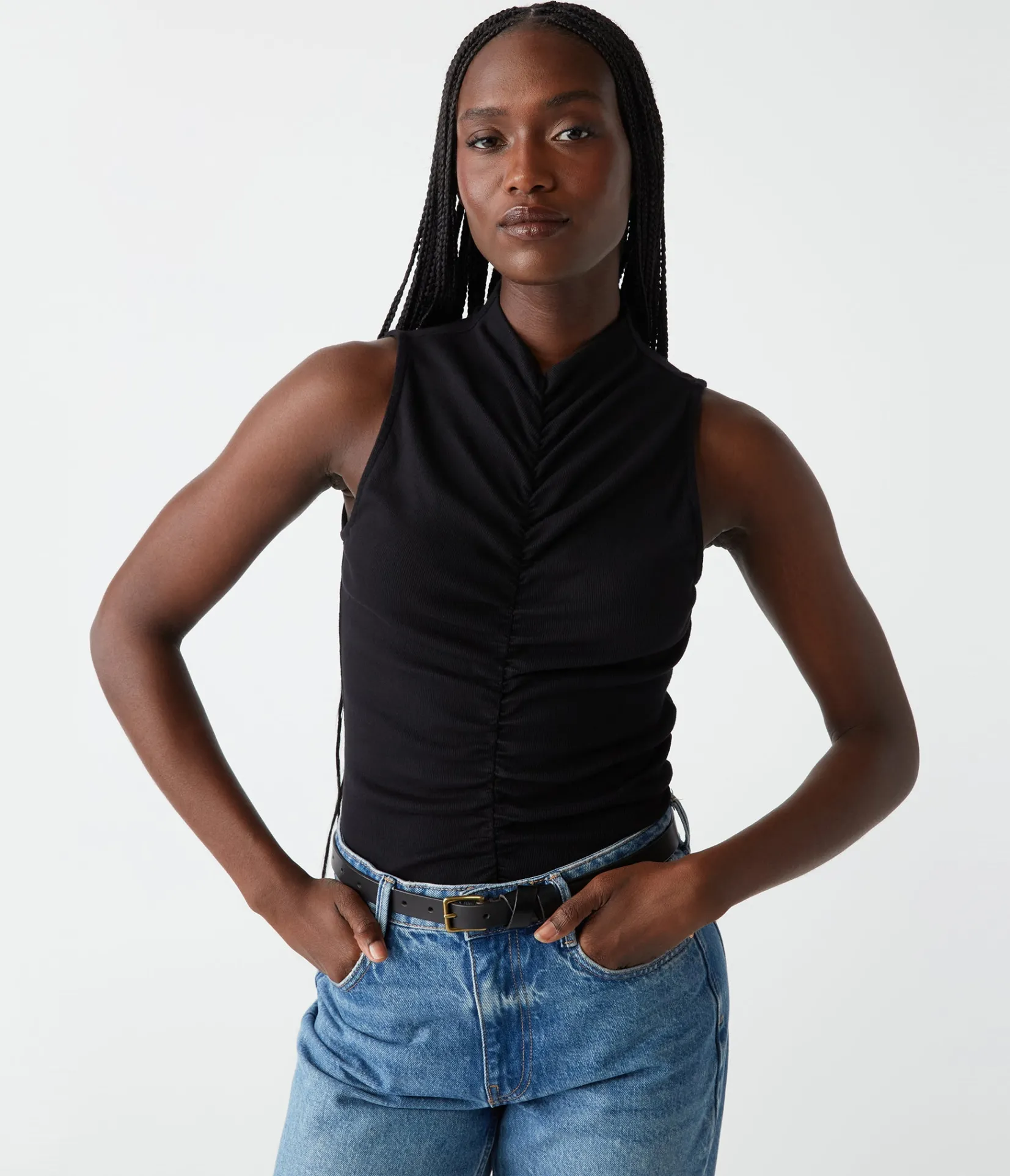 monet_ruched_front_tank_4.webp Michael Stars Monet Ruched Front Tank- Tops, Blouses & Shirts | Tank Tops