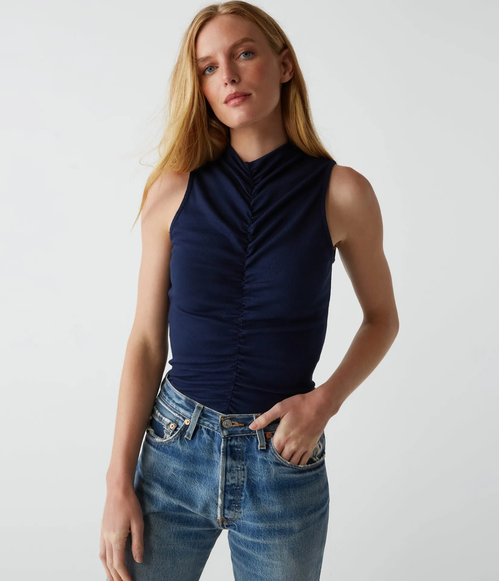 monet_ruched_front_tank_8.webp Michael Stars Monet Ruched Front Tank- Tops, Blouses & Shirts | Tank Tops