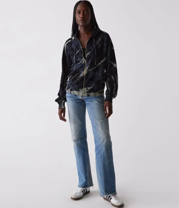 Michael Stars Naomi Double Dye Zip-Up Hoodie- Loungewear