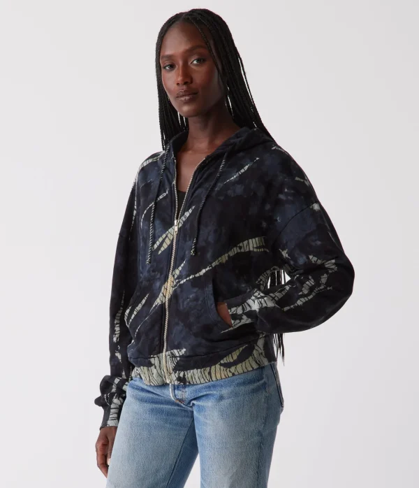 Michael Stars Naomi Double Dye Zip-Up Hoodie- Loungewear