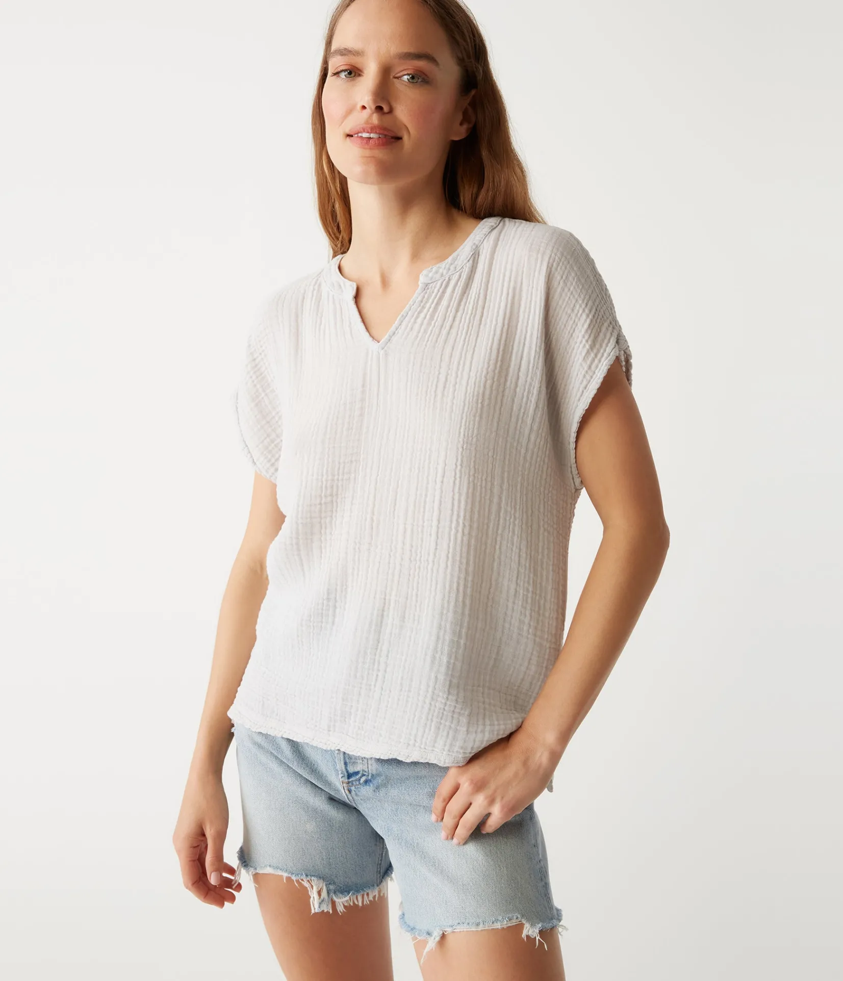naomi_split_neck_top_12.webp Michael Stars Naomi Split Neck Top- Tops, Blouses & Shirts