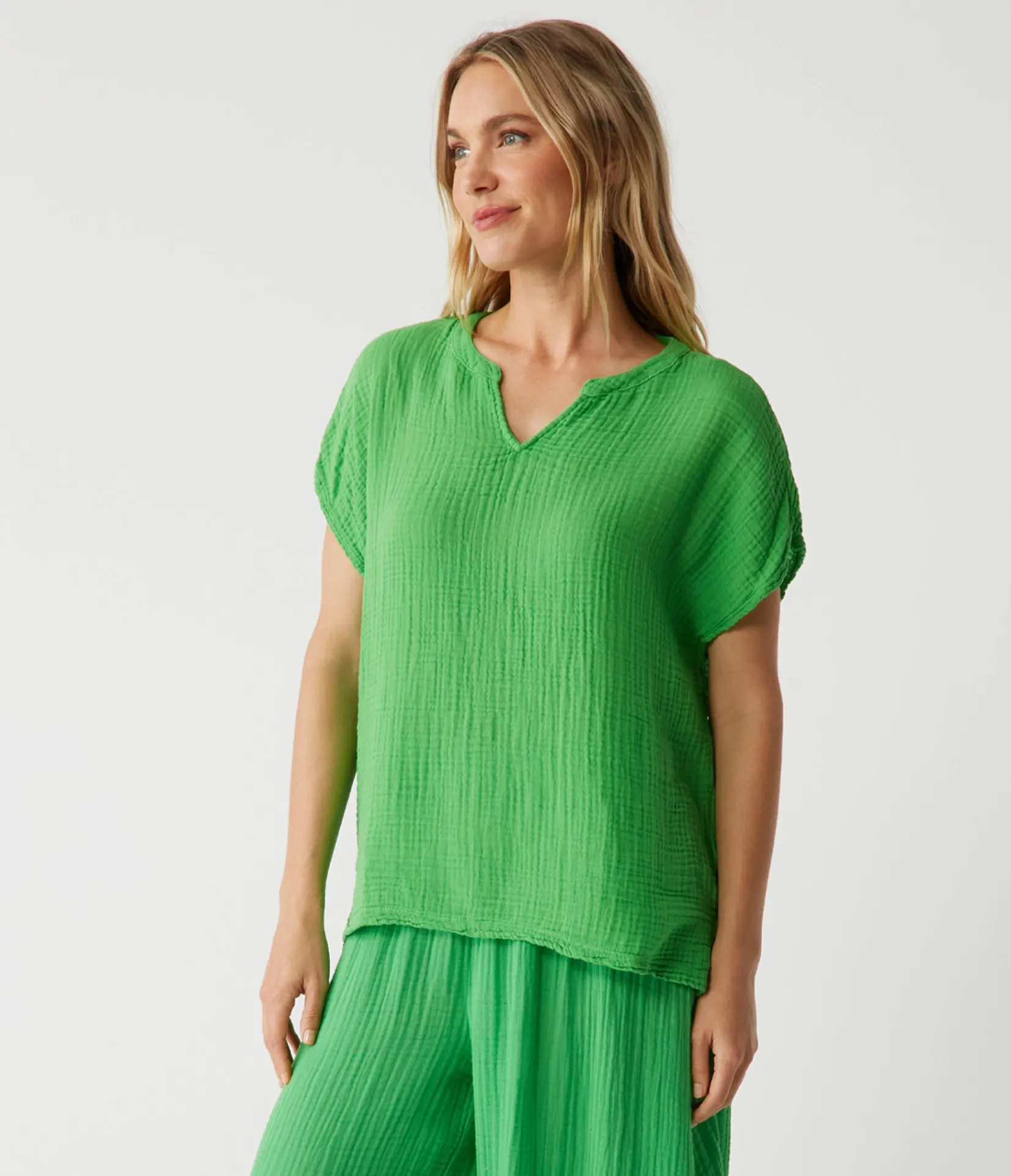 naomi_split_neck_top_18.webp Michael Stars Naomi Split Neck Top- Tops, Blouses & Shirts