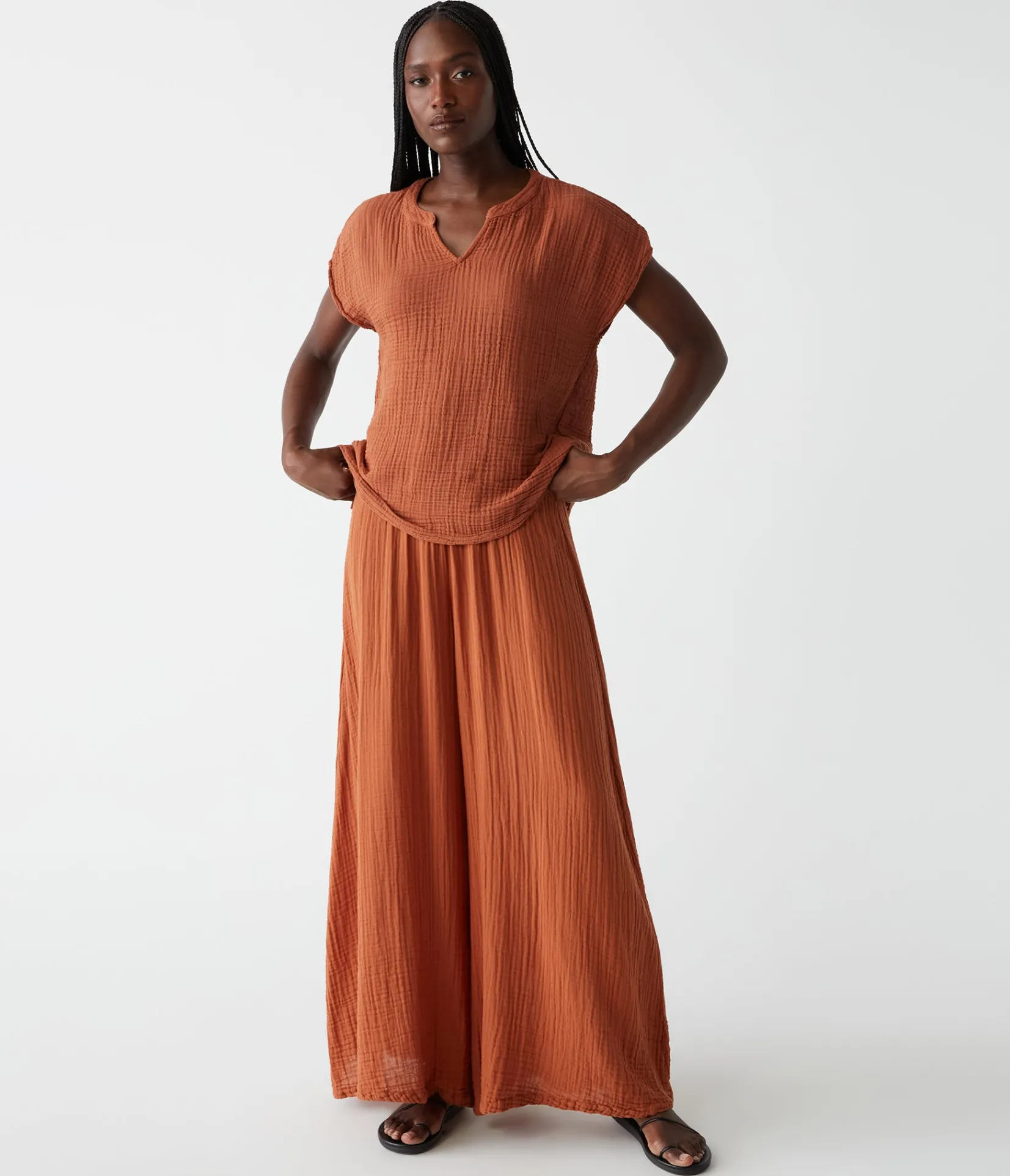 naomi_split_neck_top_29.webp Michael Stars Naomi Split Neck Top- Tops, Blouses & Shirts
